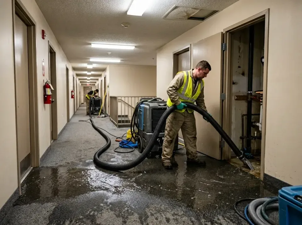 multi-unit-apartment-hallway-f-005 — frequently asked questions, Emergency Burst Pipe Water Extraction & Removal in Pine Rid…